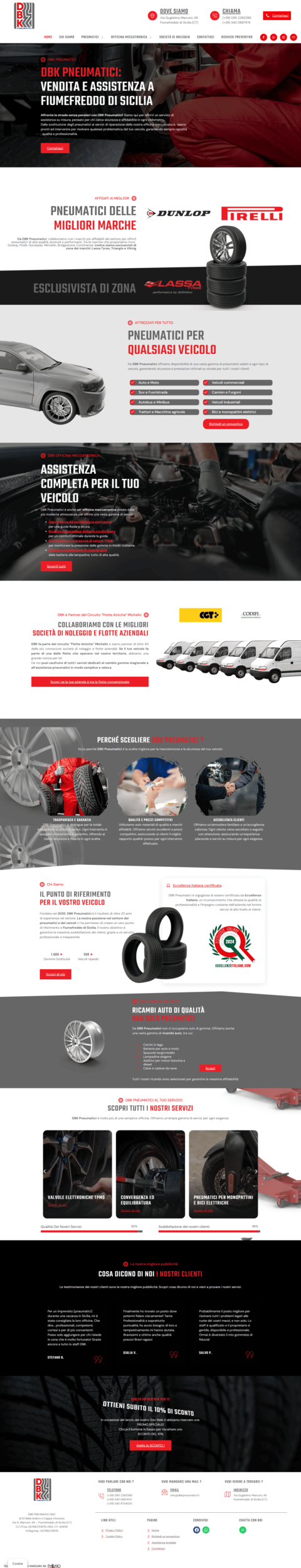 homepage del sito web www.dbkpneumatici.it -Fiumefreddo Di Sicilia (CT)