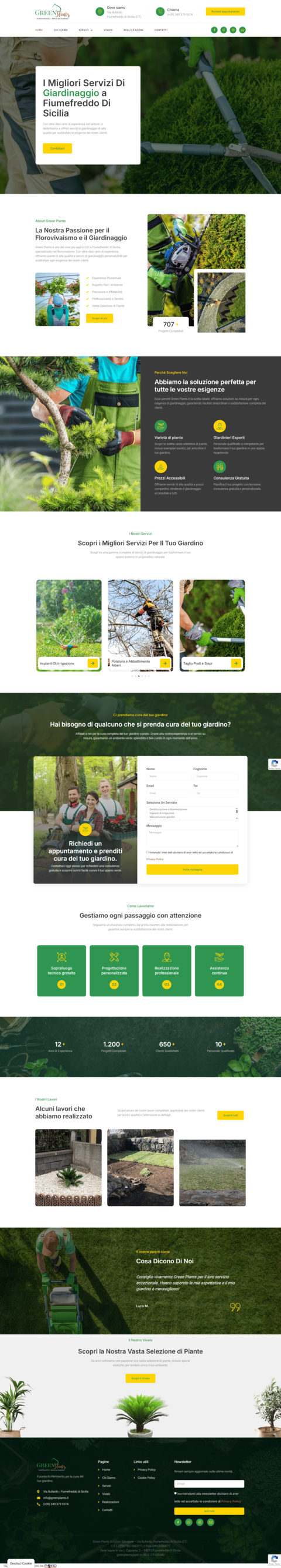 homepage del sito web www.greenplants.it -Fiumefreddo Di Sicilia (CT)